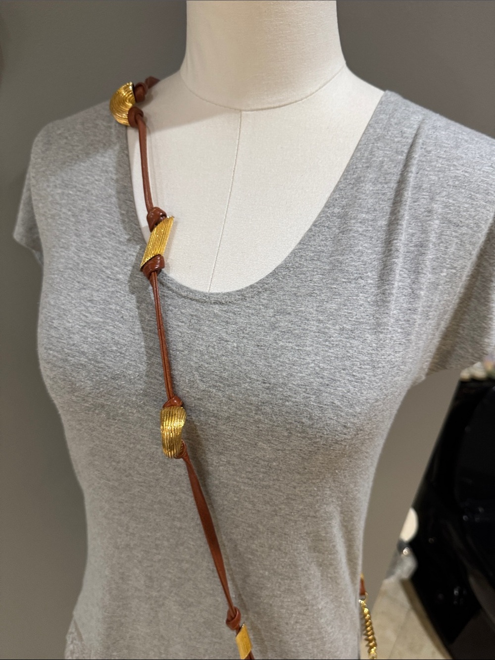 Fendi Brown Quilted Leather Crossbody with Gold Pasta Chain Accents - Picture 6 of 16